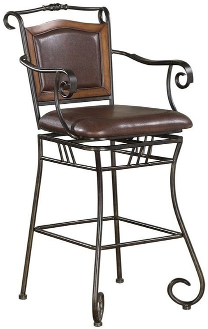 RANCHO Brown Swivel Barstool