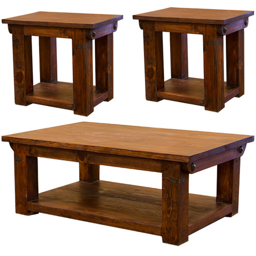 Clemente Walnut 3-PC Occasional Tables