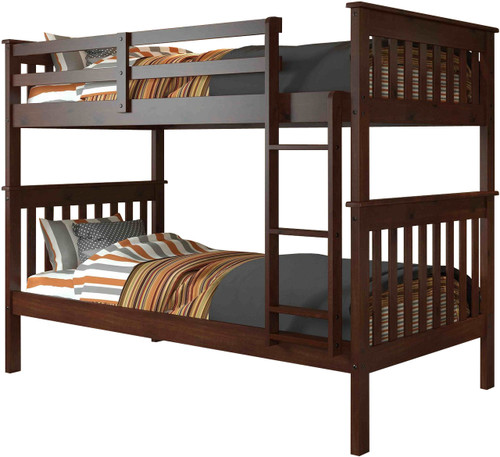 DERIK Dark Brown Twin Platform Bunk Bed