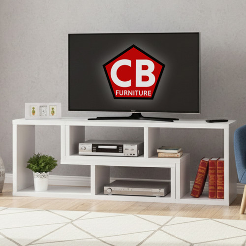 BAIER Pure White 63" Wide x 22" Height Versatile TV Stand (RTA)