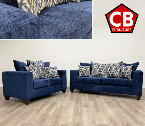 BAYRON Blue Sofa & Loveseat