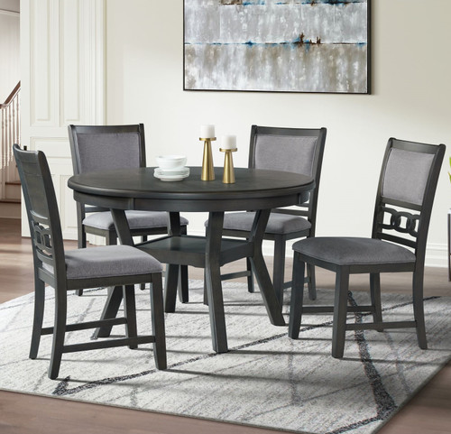 LABONZ Gray 5 Piece Fabric Dining Height Set