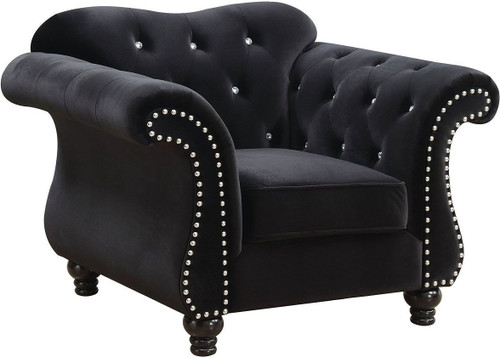 YULIETTE Black 47" Wide Arm Chair