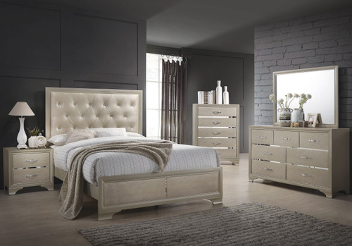 MELENNA Champagne Glam Bedroom Set
