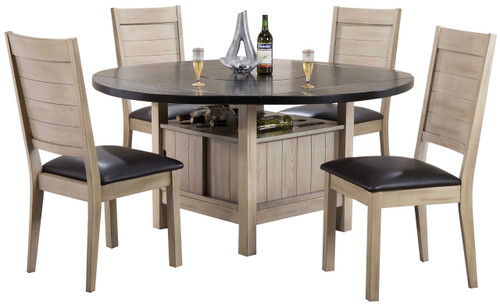 Rylen 5Pc Drop Leaf Dining Set with Lazy Susan