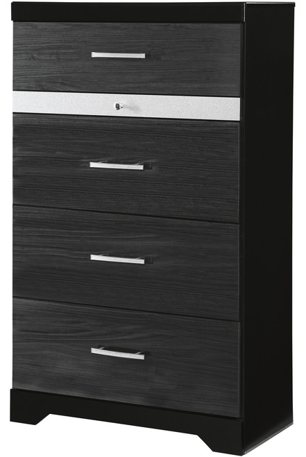 KARIZMA Black 32" Wide Chest with Jewelry Drawer
