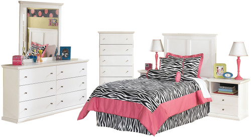 LUCIA White Youth Headboard Bedroom Set