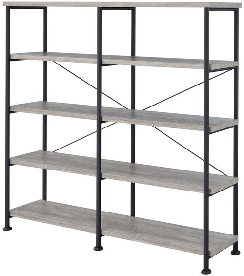 VARELA Gray 60" Wide Bookshelf