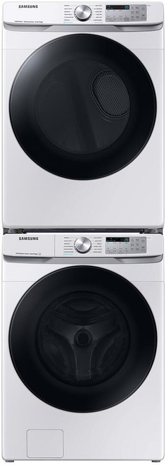 LMAX F23 White Front Load 4.5 cu. ft. Washer & 7.4 cu. ft. Electric Dryer Set with Stackable Kit