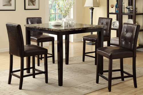 ROSWELL Black & Gray 5 Piece Counter Height Set