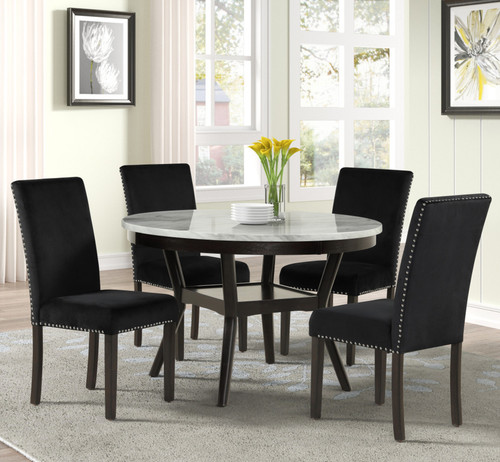 SAFIRE Black & White 5 Piece Dining Set