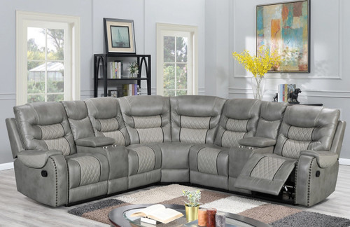 AVIATOR Gray 115" Wide Reclining Sectional