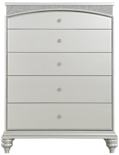 PRECIOUS Platinum 38" Wide 5 Drawer Chest