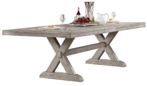 Brisbane Gray Dining Table with Removable Leaf