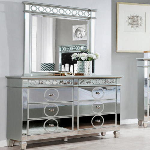 INSIGNA Mirrored 64" Wide Dresser & Mirror