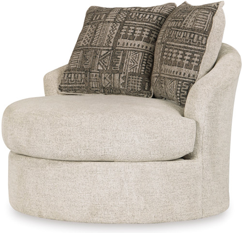 FAIRVIEW Beige 45" Wide Swivel Accent Chair