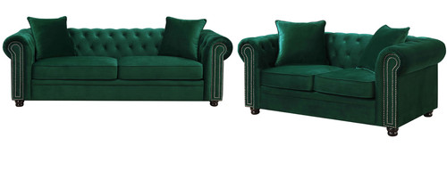 ISADORA Green Sofa & Loveseat