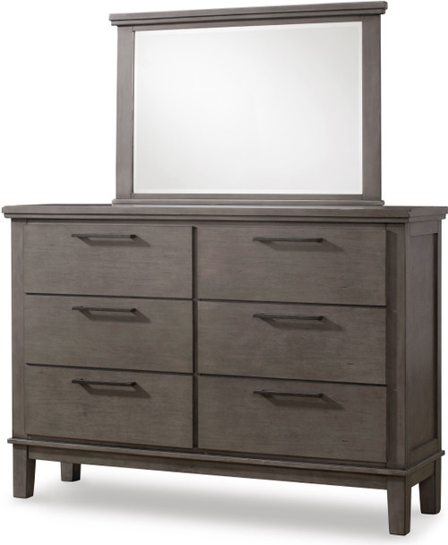 NELA Gray 65" Wide Dresser & Mirror
