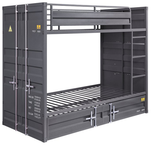 Gray Container Twin over Twin Bunkbed