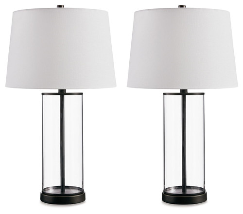 Wilmburgh - Clear / Bronze Finish - Glass Table Lamp (Set of 2)