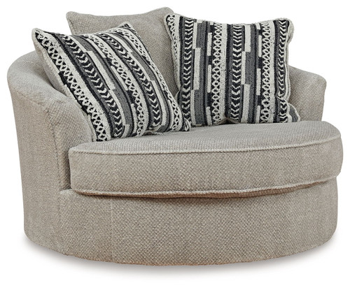 Calnita - Oversized Swivel Accent Chair - Sisal