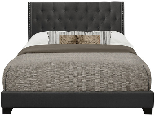 NONNA Dark Gray Tufted Platform Bed