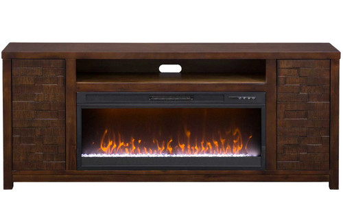 Hargis 74" Wide TV Stand with Fireplace