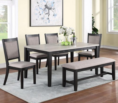 MARGOTT Black 6 Piece Dining Set