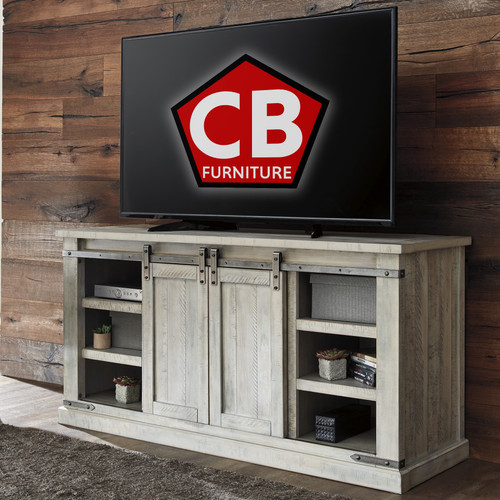 ENCINO Whitewash 60" Wide TV Stand