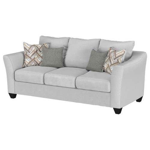 Salizar - Upholstered Track Arm Fabric Sofa - Sand