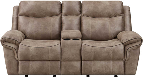 SNIDER Brown 78" Wide Glider Reclining Loveseat