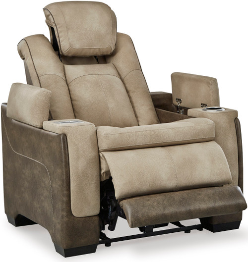 ALAMOS Brown Micro Suede 39" Wide Power Recliner Chair