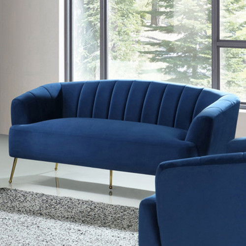 TULUM Blue Velvet 62" Wide Loveseat