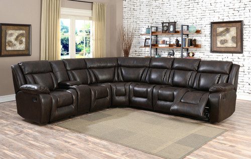 Hudson Brown 115" Wide Reclining Sectional