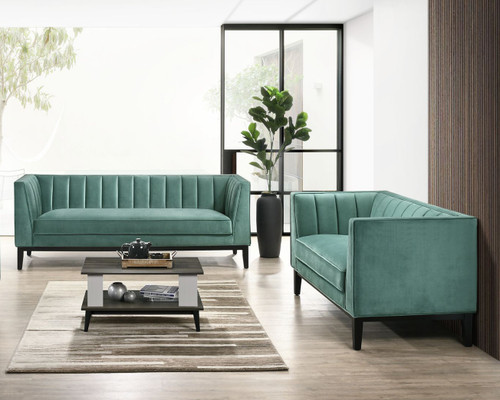 TOBIAS Green Sofa & Loveseat