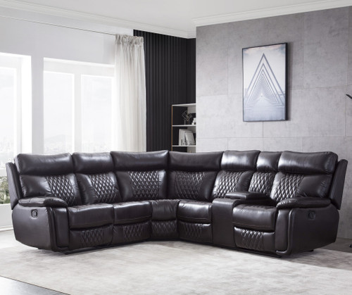 STORMER Brown 100" Wide Reclining Sectional