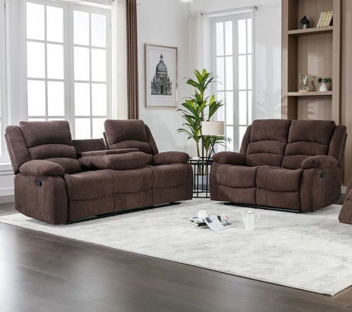 ANDREY Brown 3 Piece Reclining Livingroom