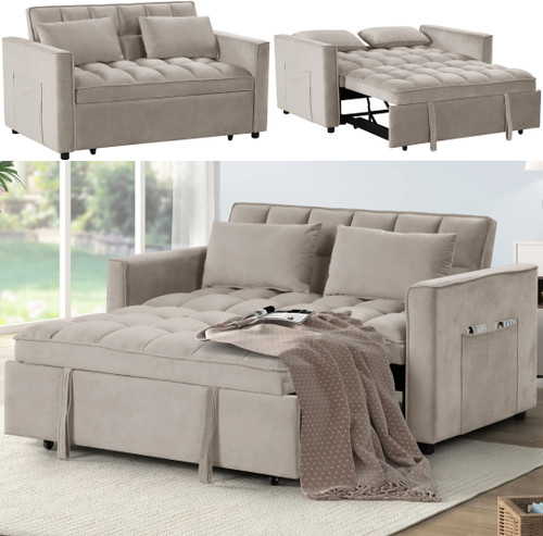 WAILEA Beige 55" Wide Sofa Sleeper