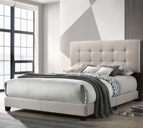 CHAPLIN Beige Tufted Bed