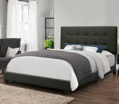 CHAPLIN Dark Gray Tufted Bed