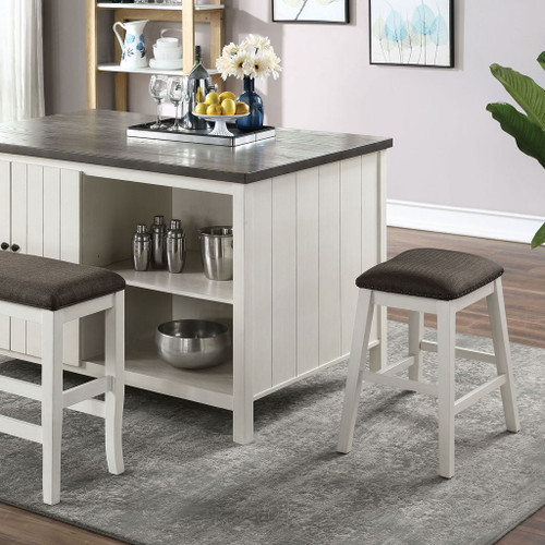 Heidelberg - Counter Height Table - Off-White / Dark Gray