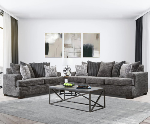 MIDWAY Charcoal Sofa & Loveseat Set