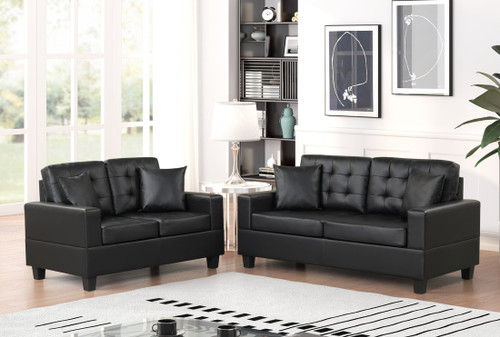 Luca Black Sofa & Loveseat