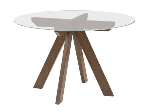 Wade - Table Round Glass Top - Dark Brown