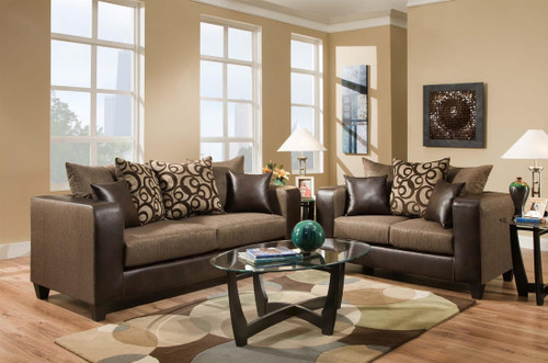 Jabari Brown Sofa & Loveseat