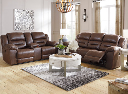 PERSES Coffee Reclining Sofa & Loveseat