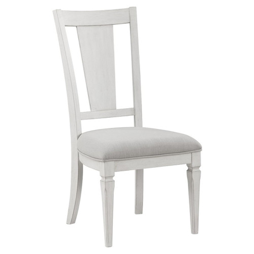 Katia - Side Chair Set of 2) - Light Gray Linen & Weathered White