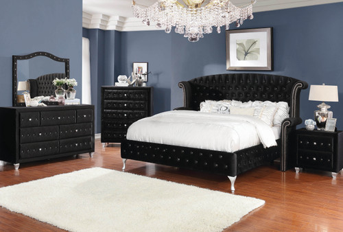 MELVA Black Bedroom Set