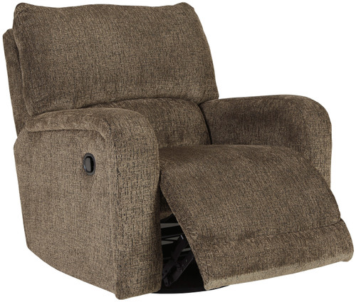 JAKOBE Brown 35" Wide Swivel Glider Recliner 