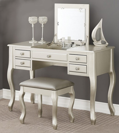 KELDRA 43" Wide Flip-Top Vanity with Stool